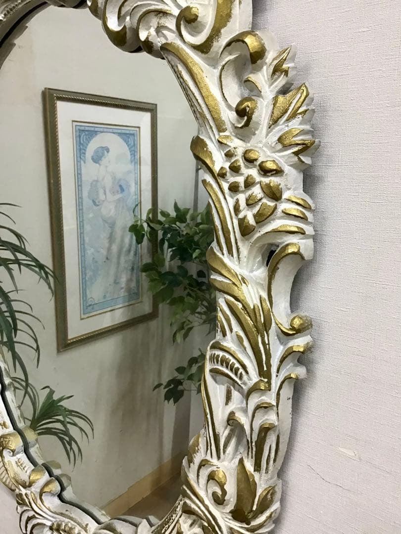 管966☆イタリア製☆アンティーク☆ウォールミラー☆壁掛け鏡