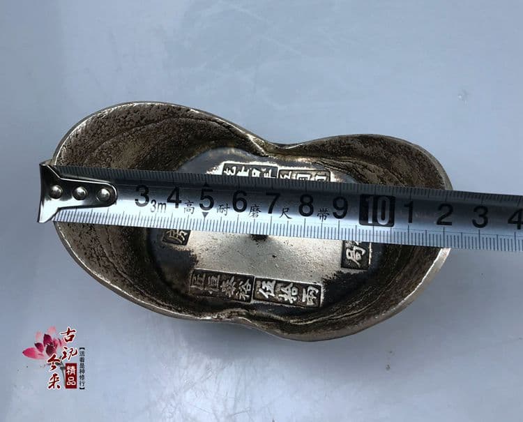 中国の清朝の五帝の銀塊、字はランダムで、50両の大きい銀の塊，1個