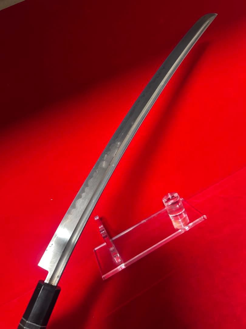 01566 包丁　マグロ包丁　鬼反り　刃文綺麗　玉鋼　未使用品