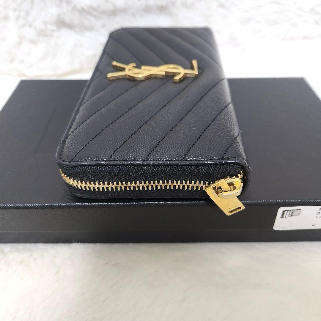 ✨極美品✨サンローラン　長財布　ラウンドファスナー カサンドラ　ブラック　黒