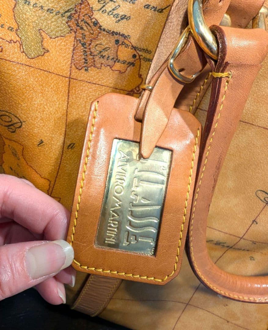 【美品】 プリマクラッセ ボストンバッグ 大容量 総柄 PVC レザー