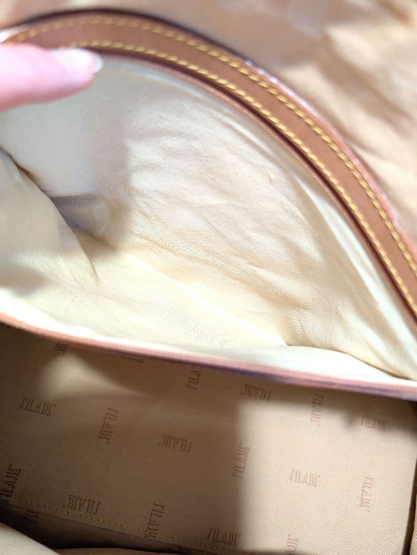 【美品】 プリマクラッセ ボストンバッグ 大容量 総柄 PVC レザー