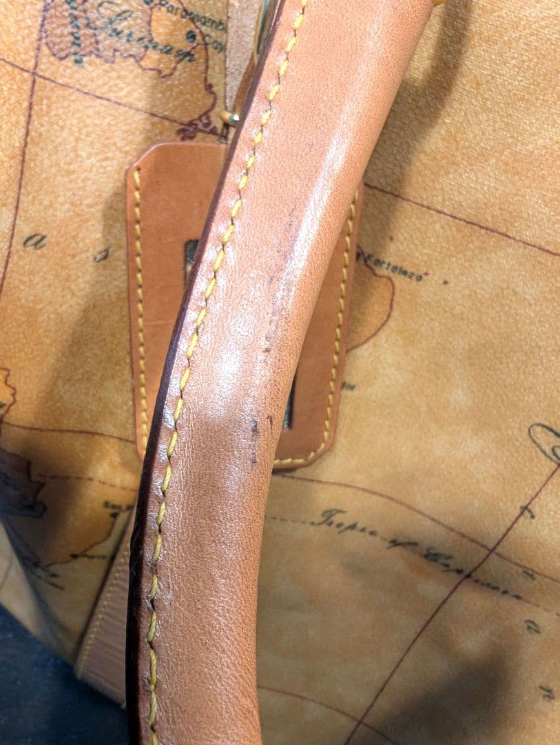 【美品】 プリマクラッセ ボストンバッグ 大容量 総柄 PVC レザー