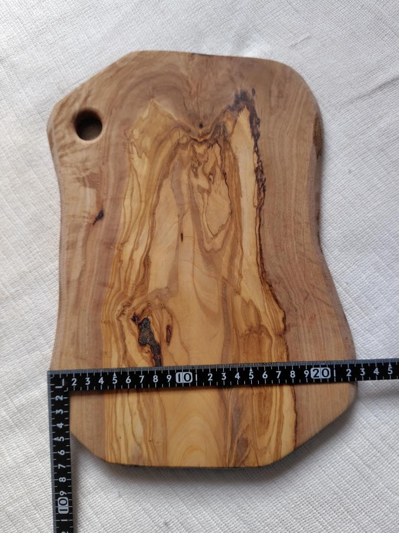 イタリア製オリーブウッド大判カッティングボード34cm厚1.9cm天然木　一点物