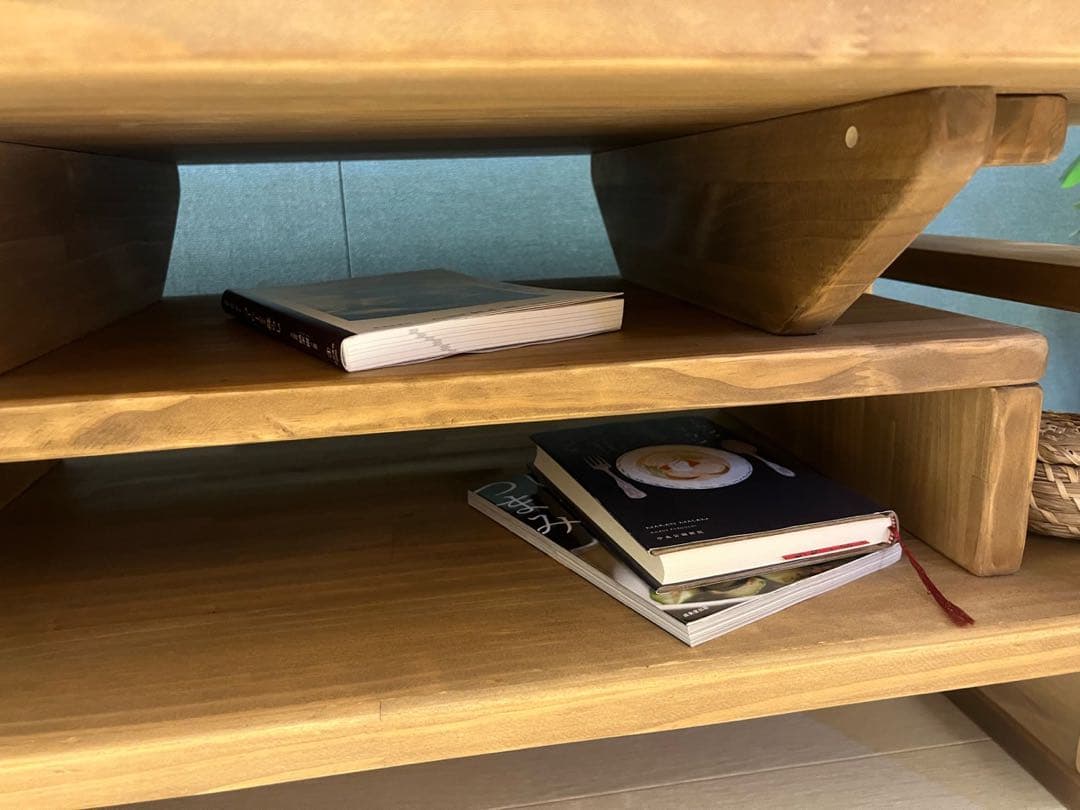 【送料無料】 ローテーブル 木組収納付き 90cm 60cm パイン Dオーク