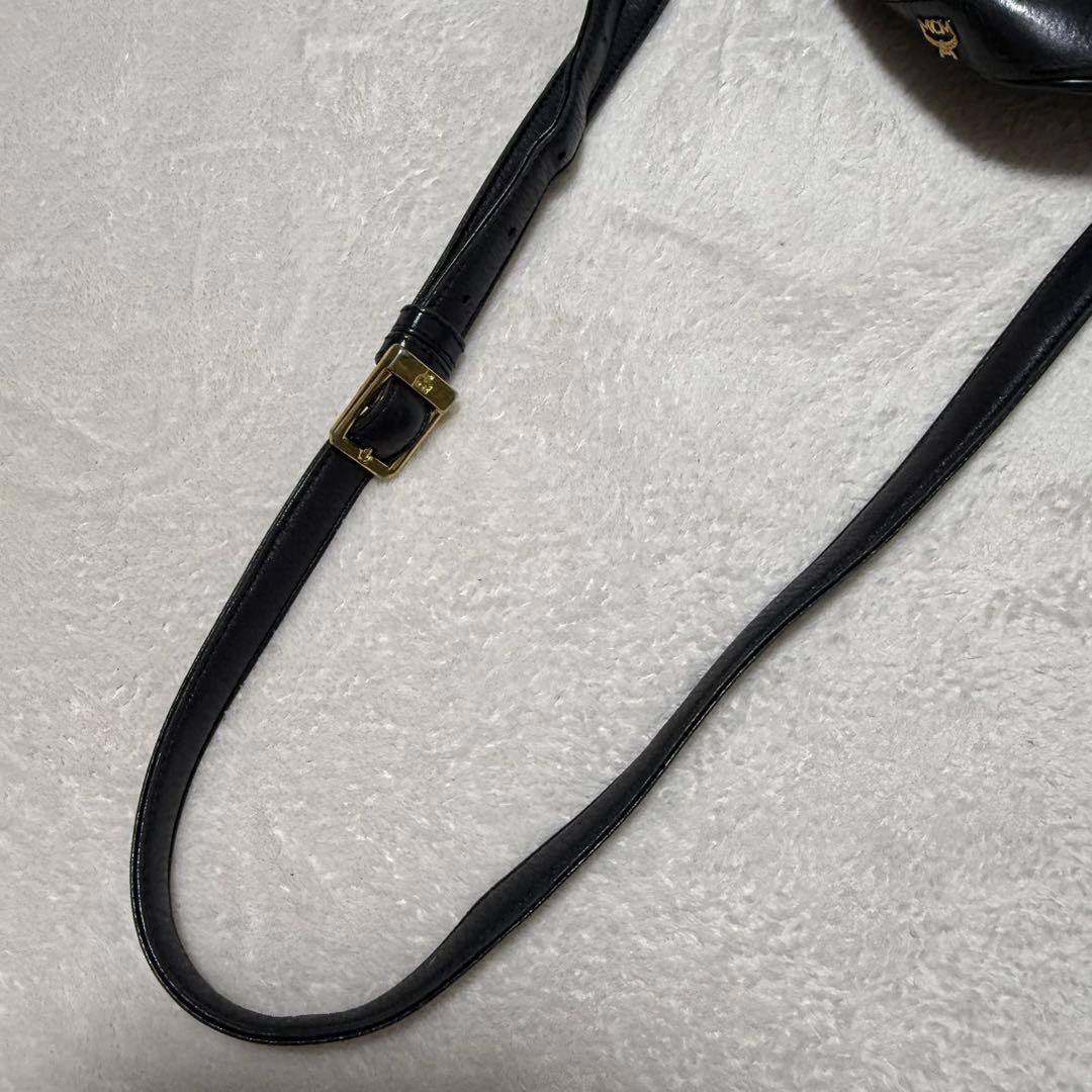 MCM ブラック キルティング バケットバッグ クロスバッグ