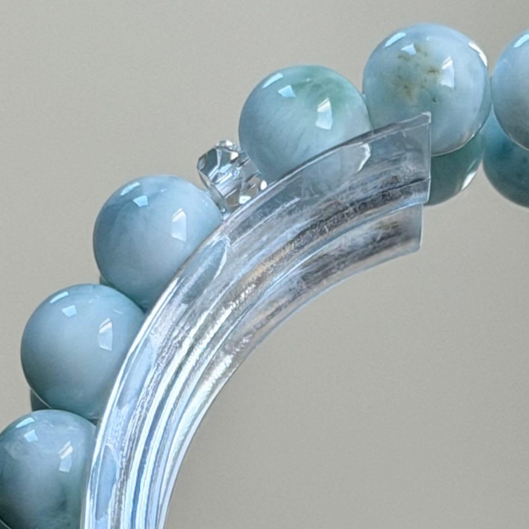 ラリマー 8mm玉ブレスレット　内径約16cm