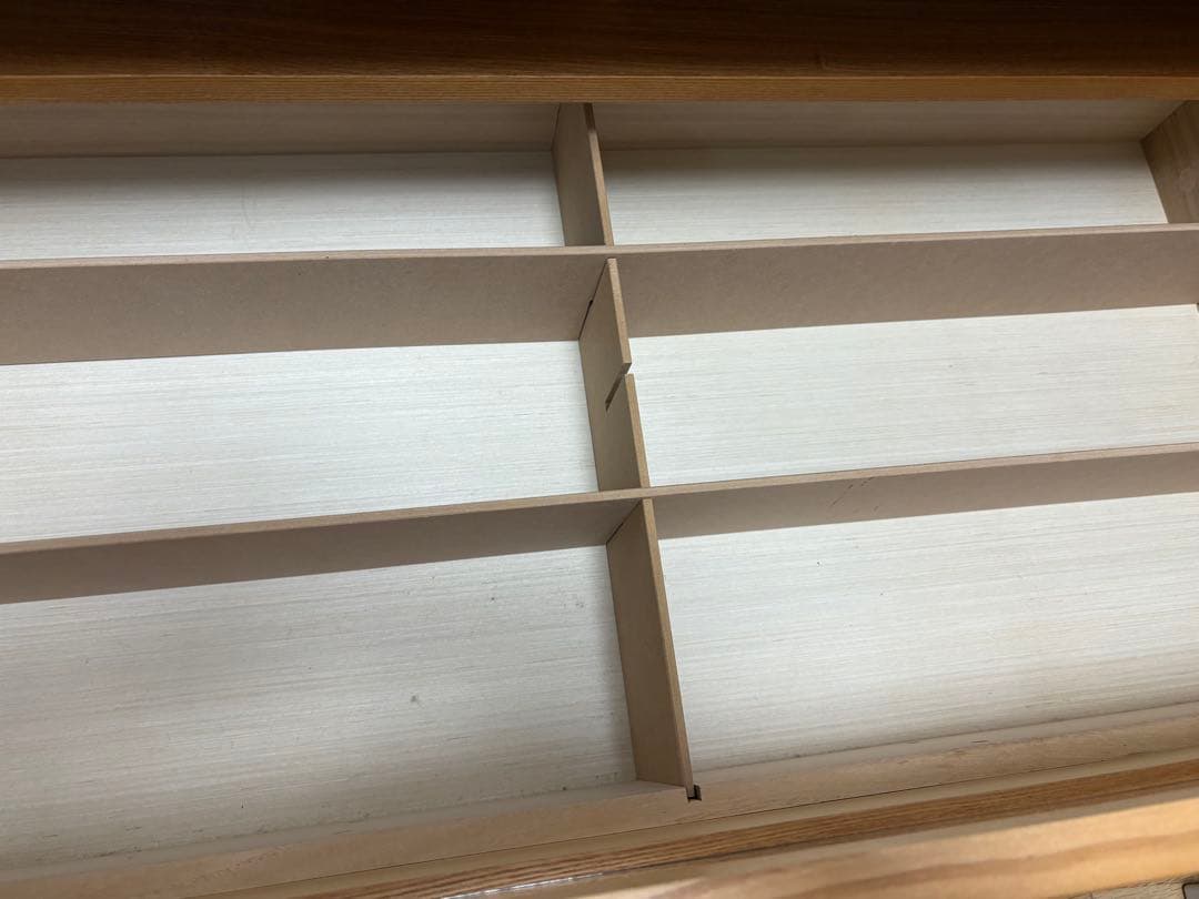 ナチュラルウッド テレビ台 仕切り付き　Sunaga