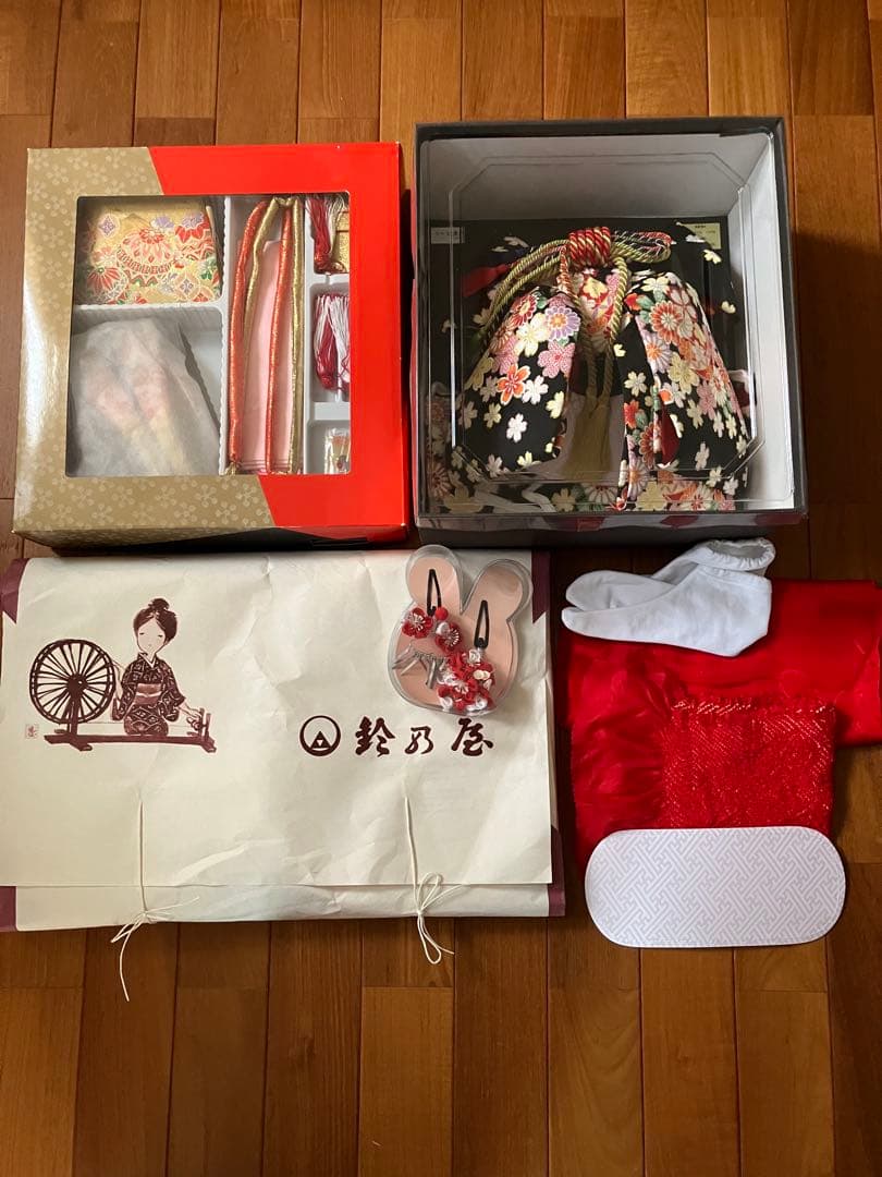 7歳　七五三　正絹着物　小物フルセット