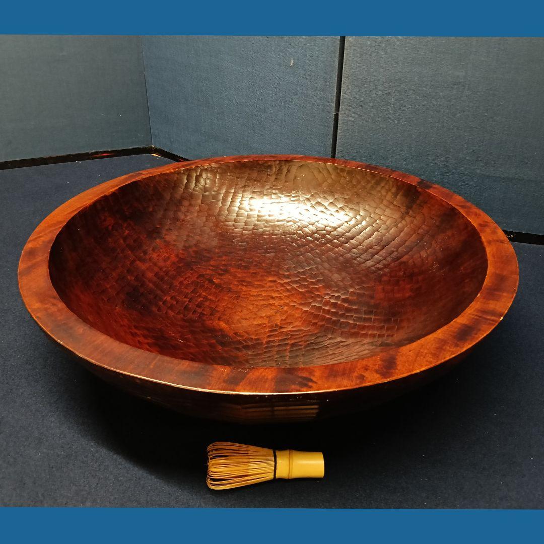 AM95 こね鉢 木製 天然木 直径60cm 重さ5.5kg 蕎麦饂粉物 こね器