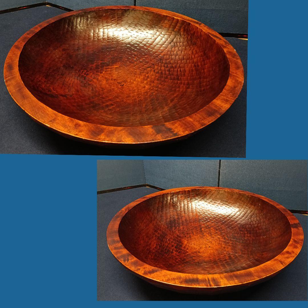 AM95 こね鉢 木製 天然木 直径60cm 重さ5.5kg 蕎麦饂粉物 こね器