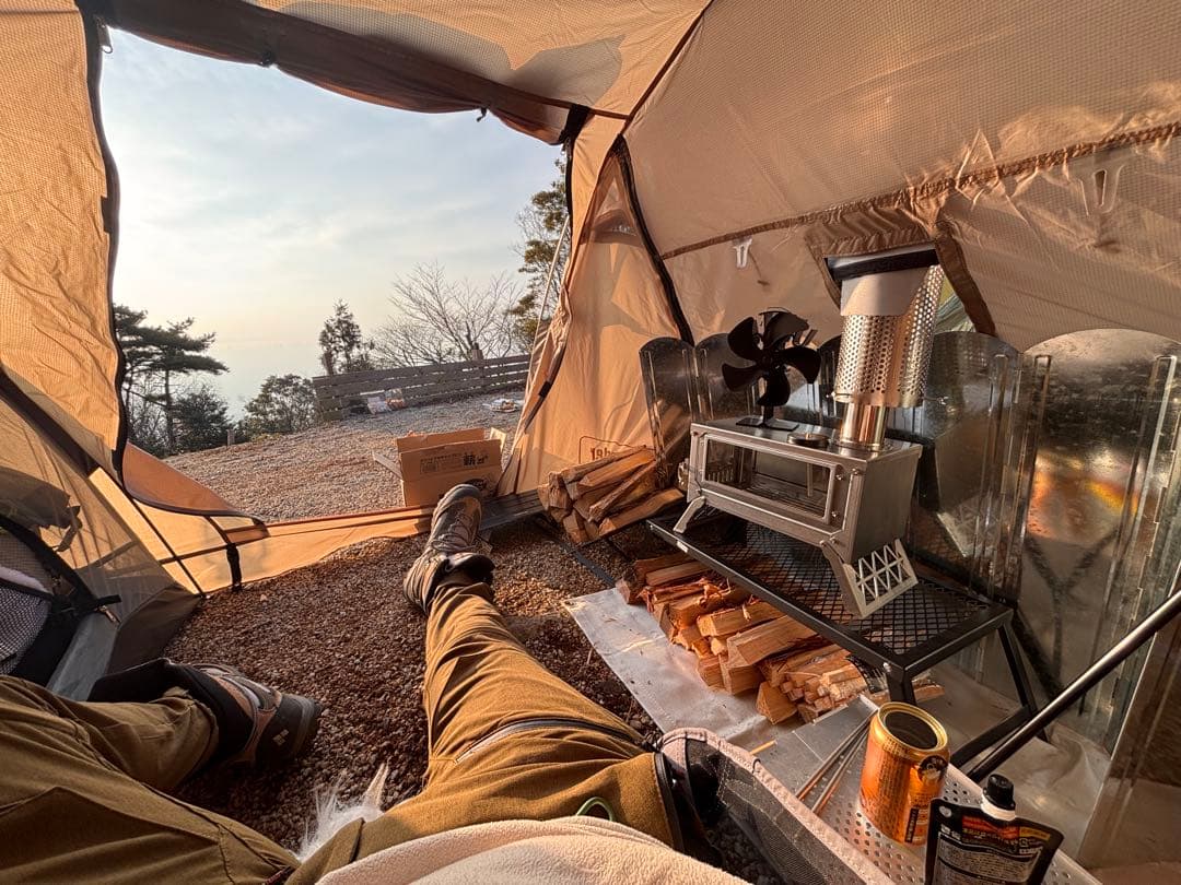 前室あり薪ストーブ設置可能テント