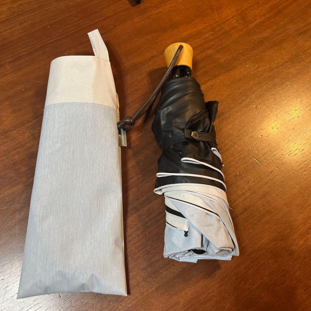 サンバリア100 ３段折りたたみ 日傘 ブルー