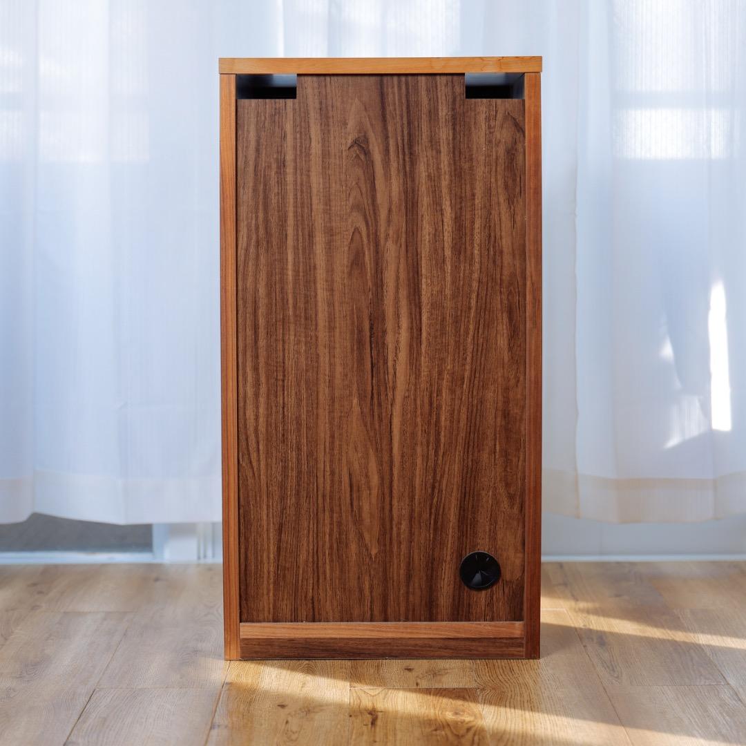 無印良品木製キャビネットガラス扉スリムウォールナット材突板2/2磯野タマさま専用