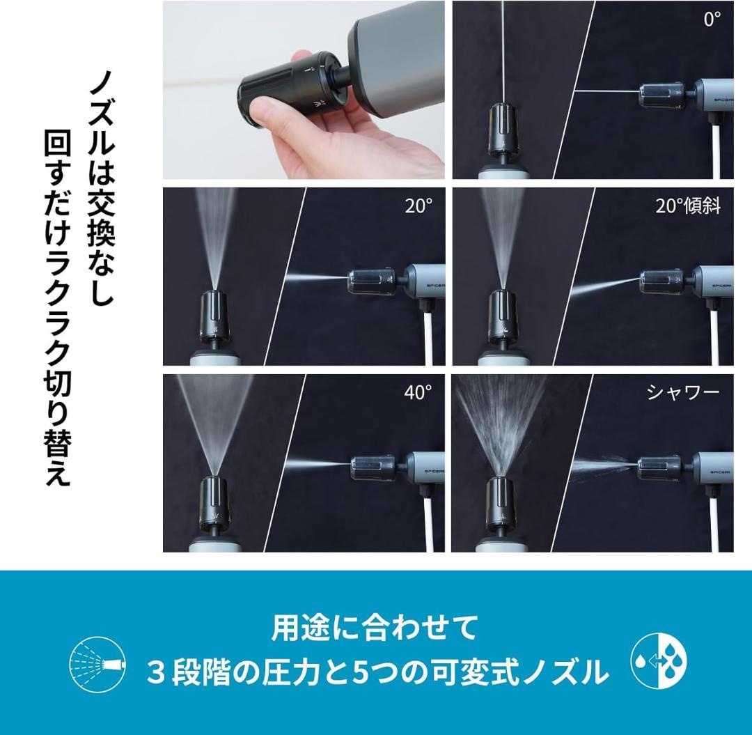 SPICERR ポケットタブル高圧洗浄機 SWU-201(BK)