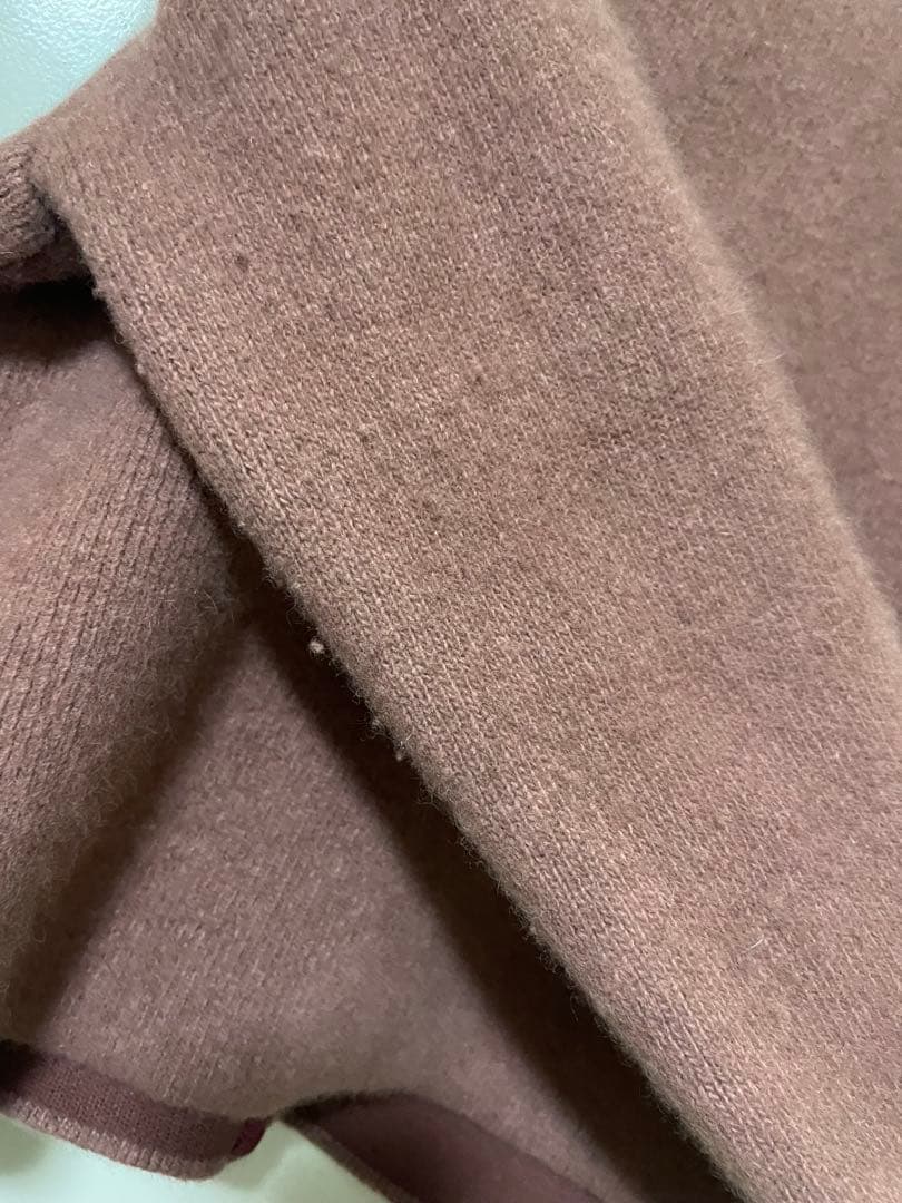 anuans ラクーンブレンドノーカラーニットジャケットDARK PINK