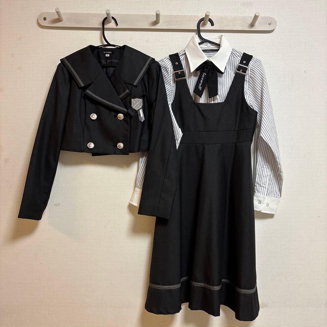 arisana 卒業式 スーツ 女の子 黒150cm セッ