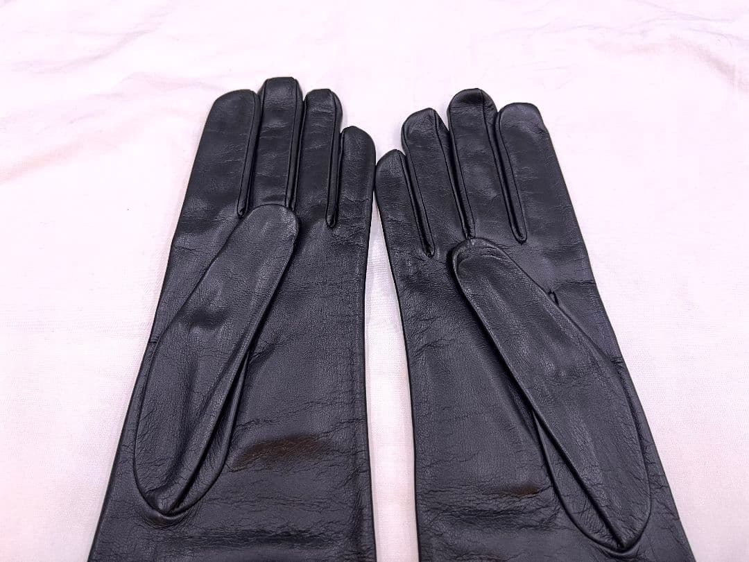 フランス老舗ジョルジュモラン レザー長手袋 黒L 新品未使用　送料無料