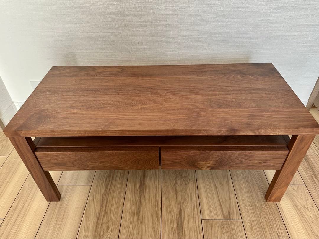 ウォールナットセンターテーブル 引き出し付き