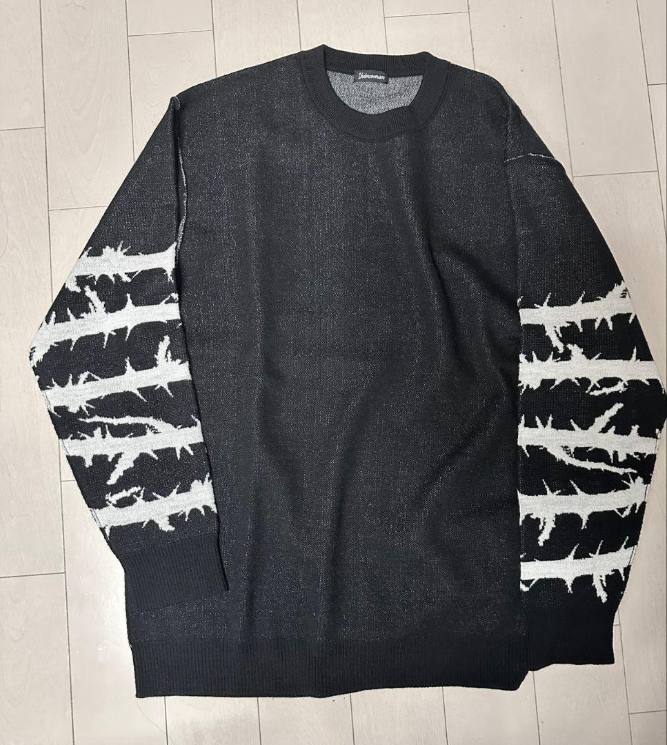 アンダーカバー 袖イバラ ジャガード クルーネック ニット