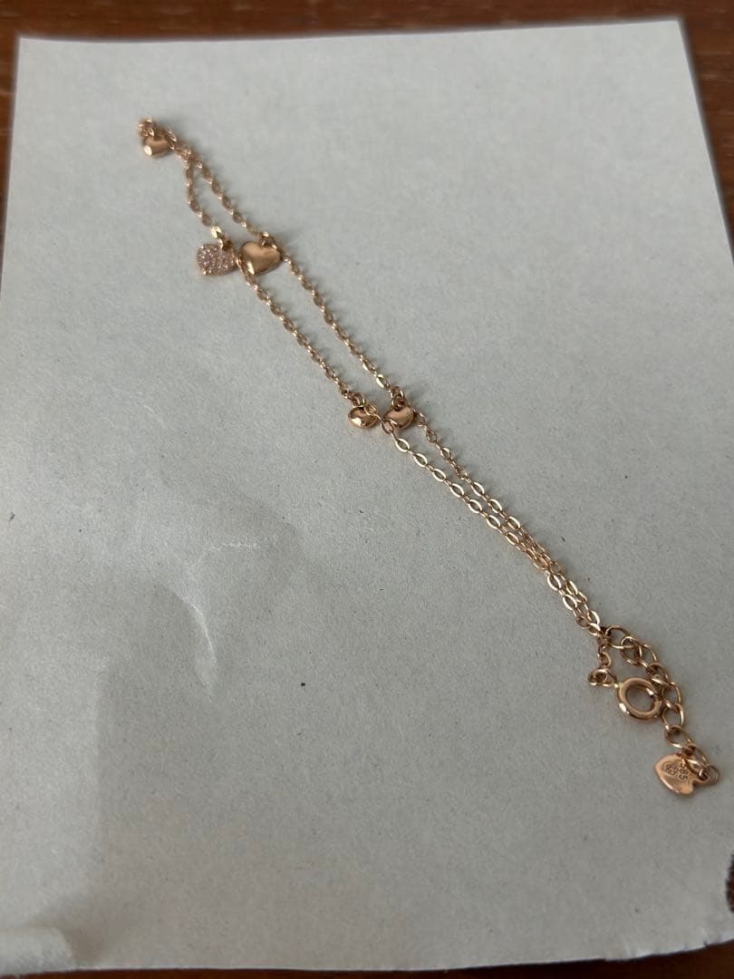 14k pink gold 型チャーム アンクレット