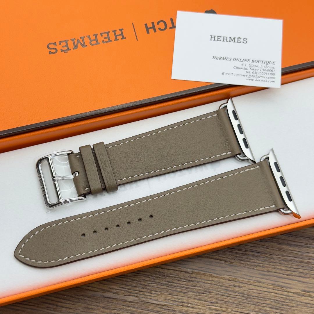2730 ほぼ未使用　Apple Watch エルメス　エトゥープ　レザーバンド