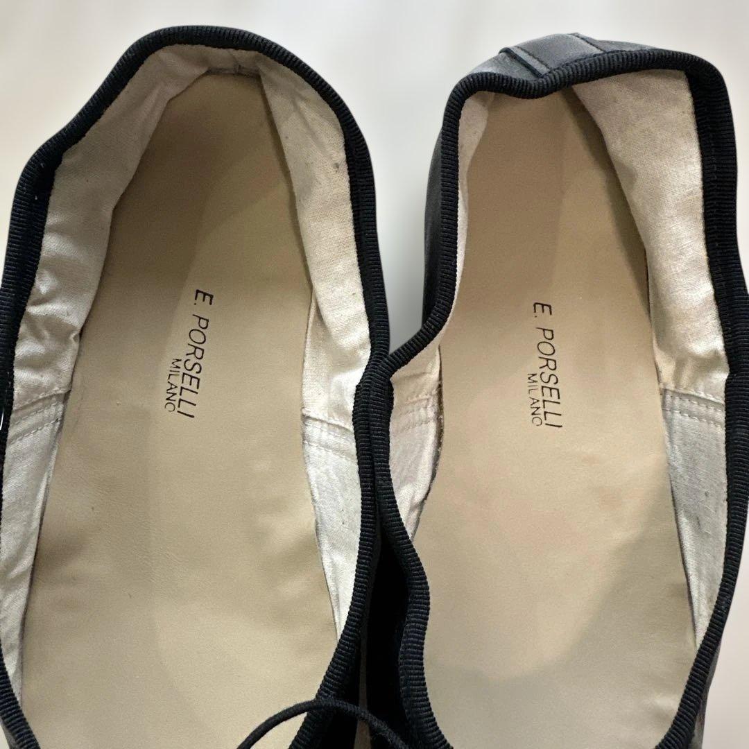 E.Porselli ブラック バレエシューズ　新品未使用品