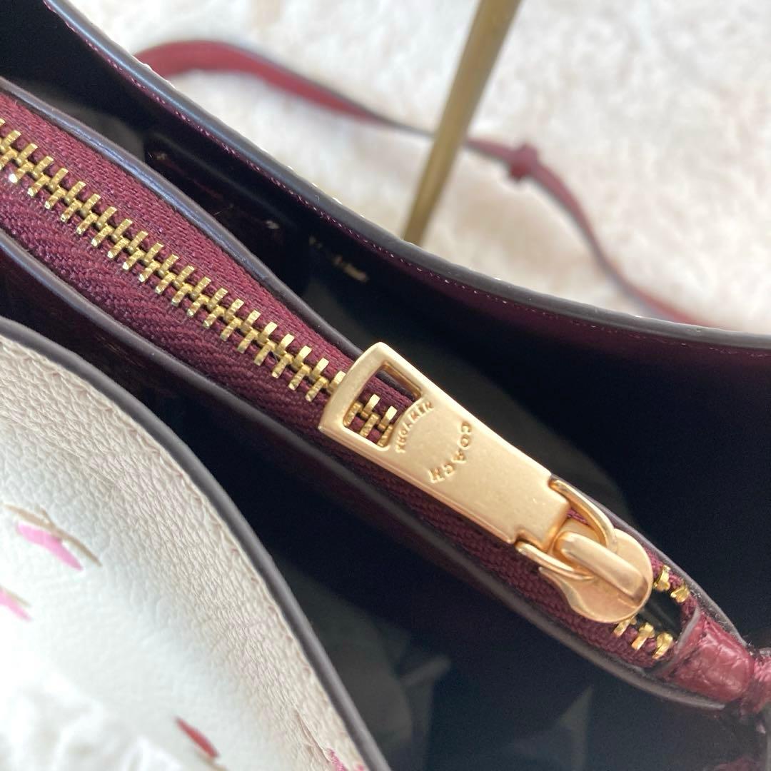 COACH コーチ ハートフローラル2wayバケットショルダーバッグ
