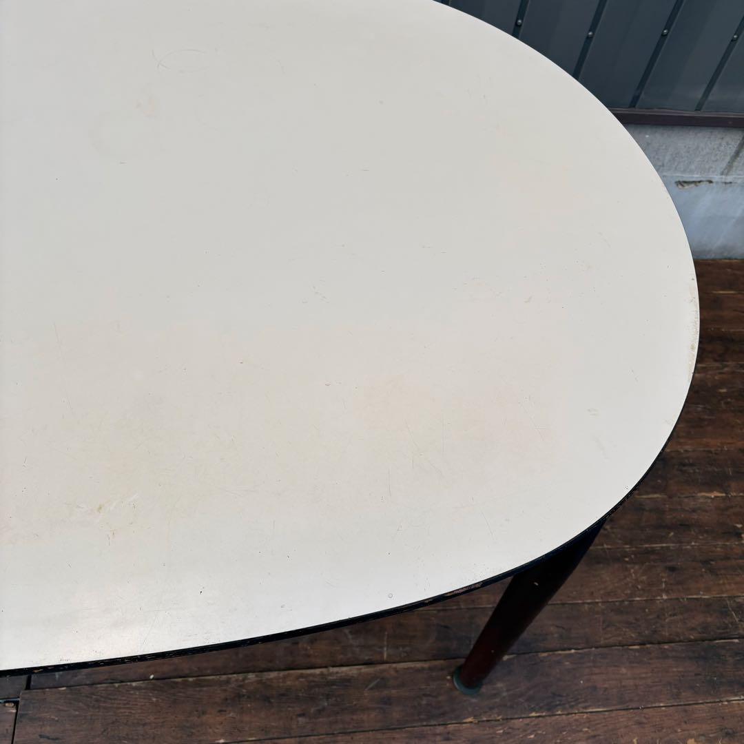 昭和レトロ 木製ダイニングテーブル 楕円形 オーバル型 ビンテージ ヴィンテージ