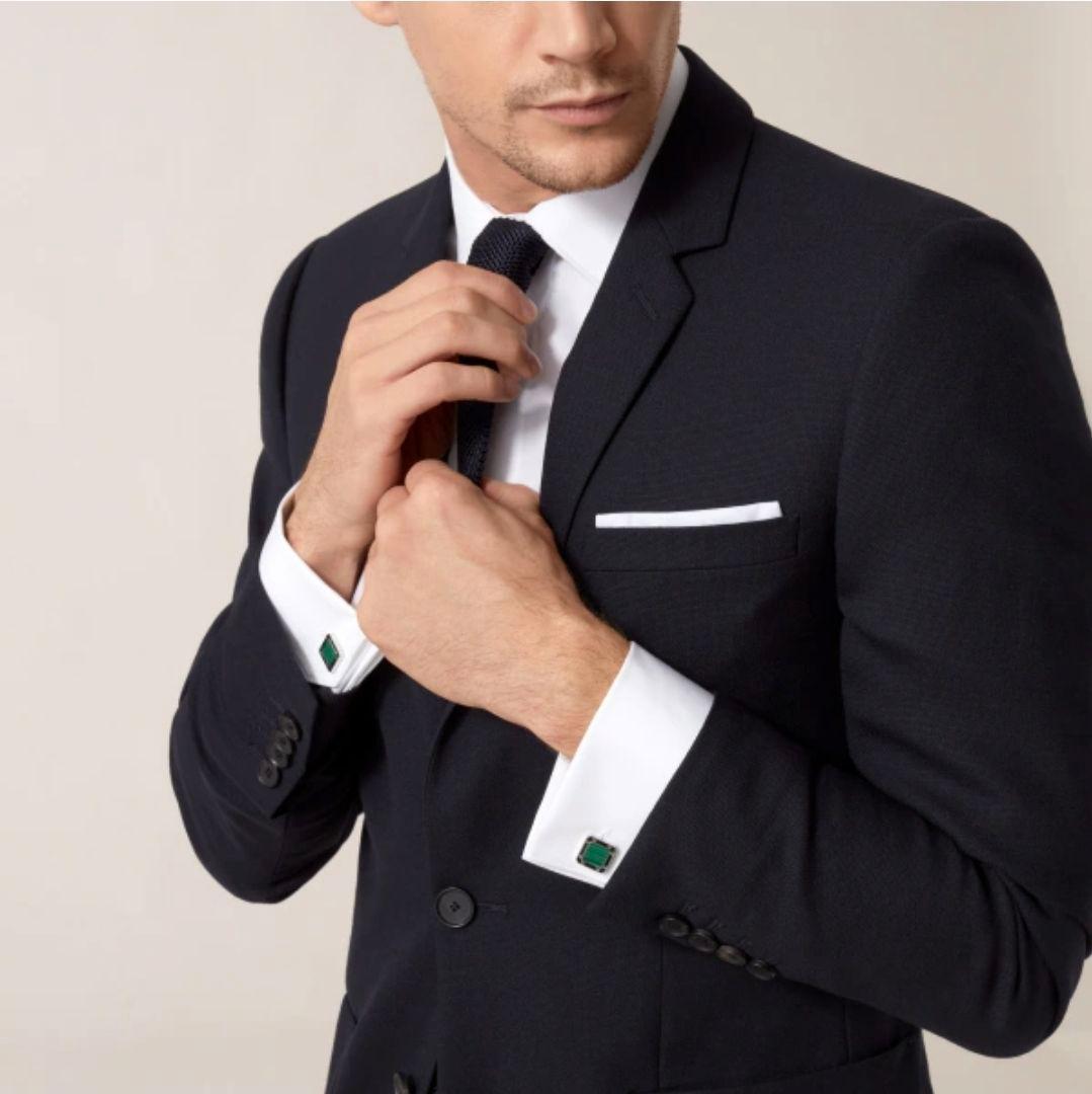 カルティエ マラカイト スクエアカフリンクス