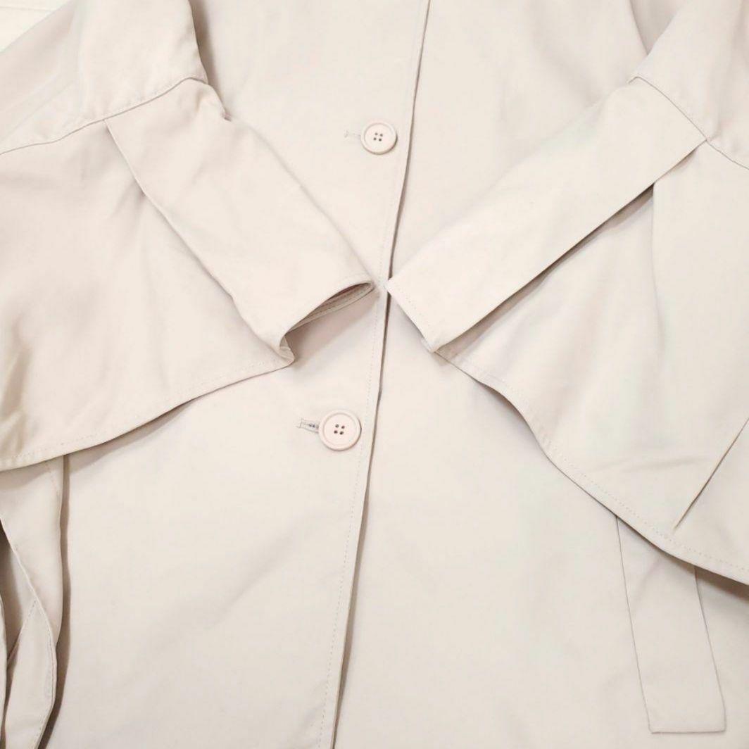 美品・21年モデル✨マックスマーラ 白タグ フリルライトコート ケープ ベージュ