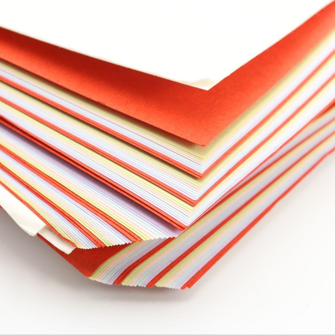 山崎吉左衛門作 檀紙五色 紙釜敷 共箱 茶道具　C180　1F18