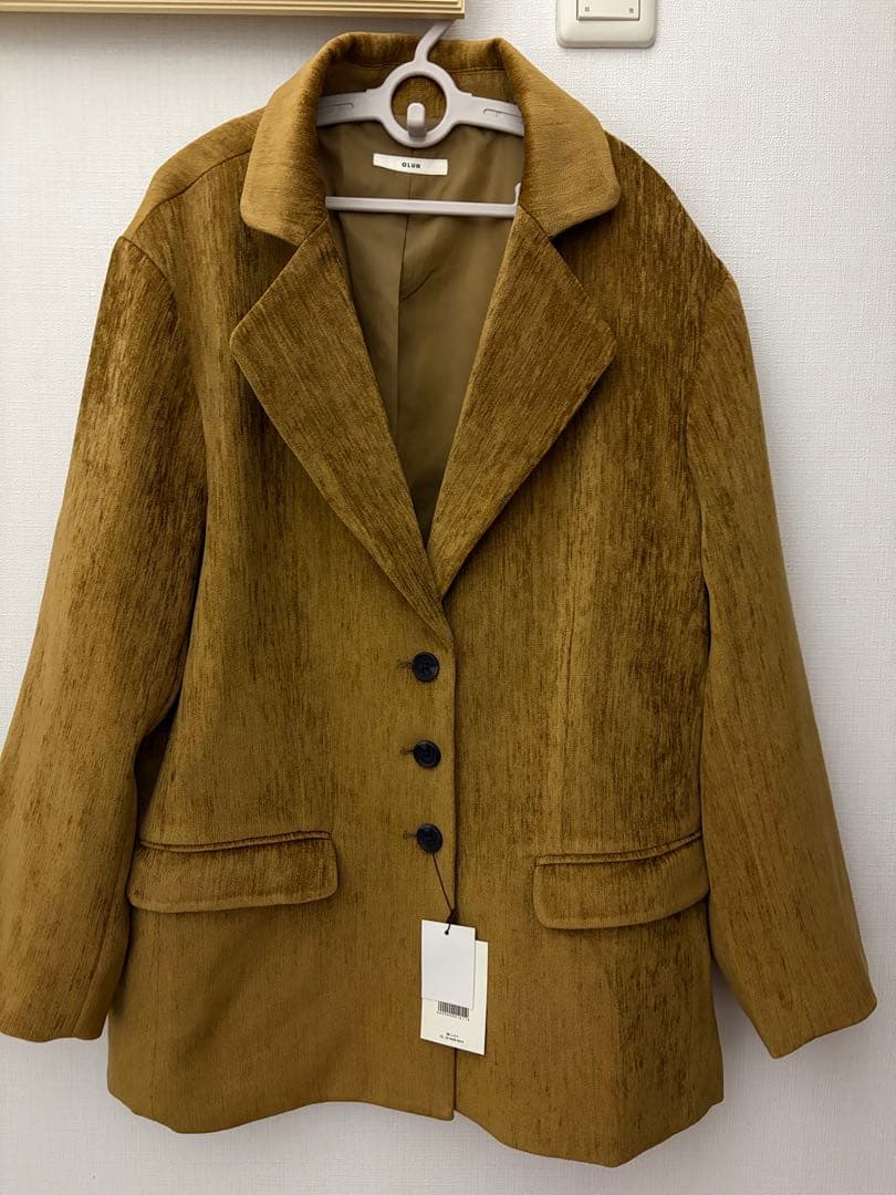 新品タグ付き☆OLUN ルーズベーシックモールジャケット 【マスタード　s】