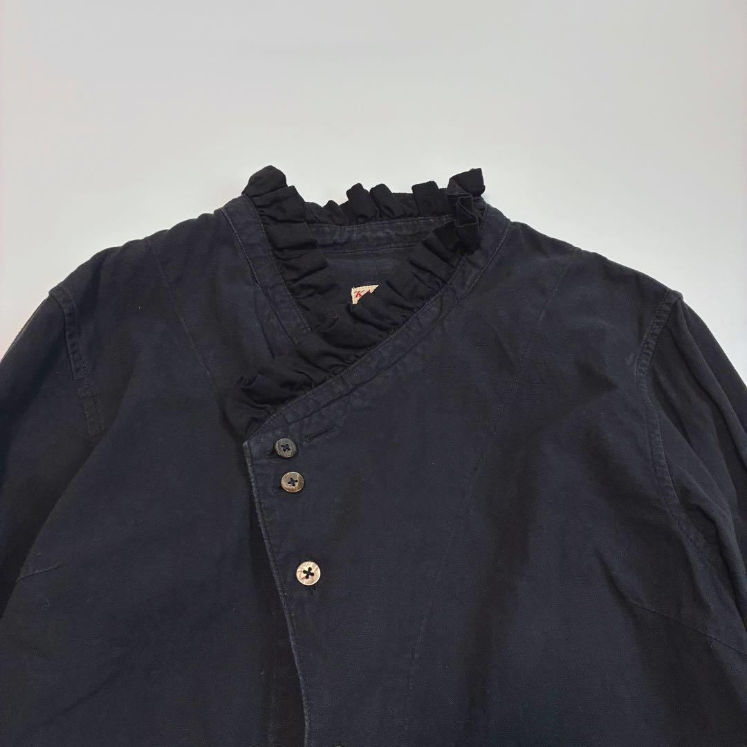 KAPITALキャピタル コットン フリルシャツ ブラック 長袖 日本製