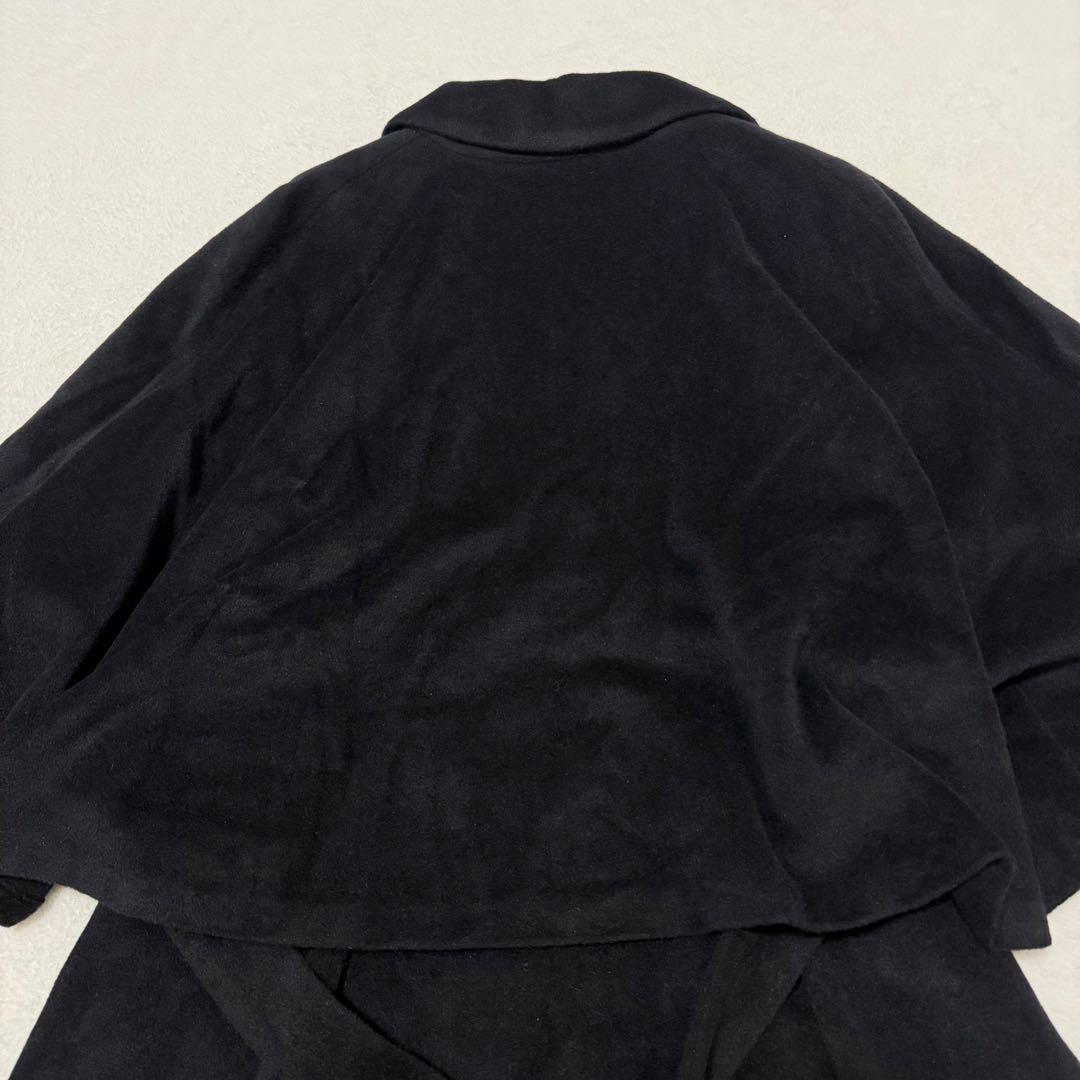 【Sybilla】シビラ　ポンチョ　ケープ　ロングコート　ブラック　アンゴラ混