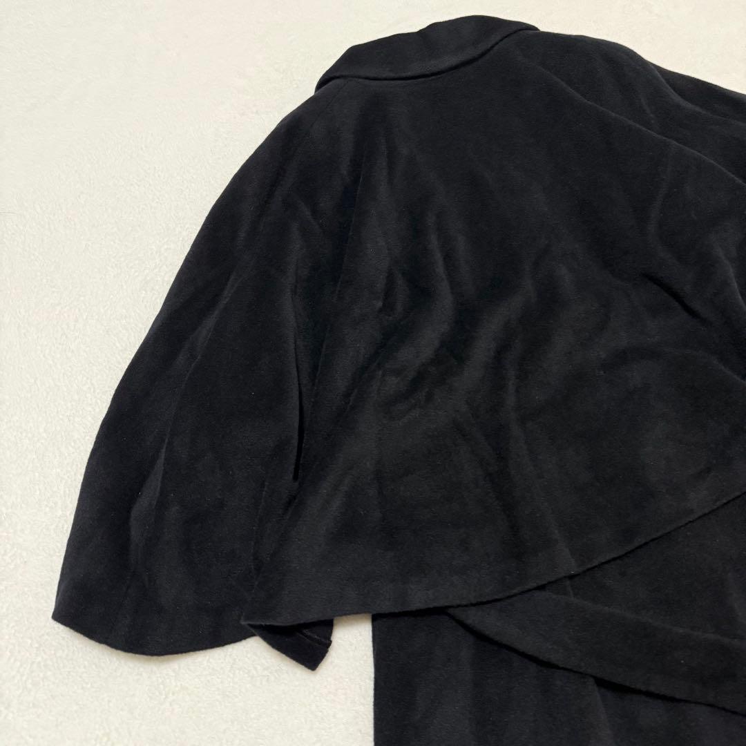 【Sybilla】シビラ　ポンチョ　ケープ　ロングコート　ブラック　アンゴラ混