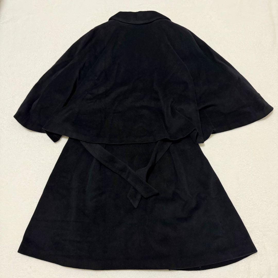 【Sybilla】シビラ　ポンチョ　ケープ　ロングコート　ブラック　アンゴラ混