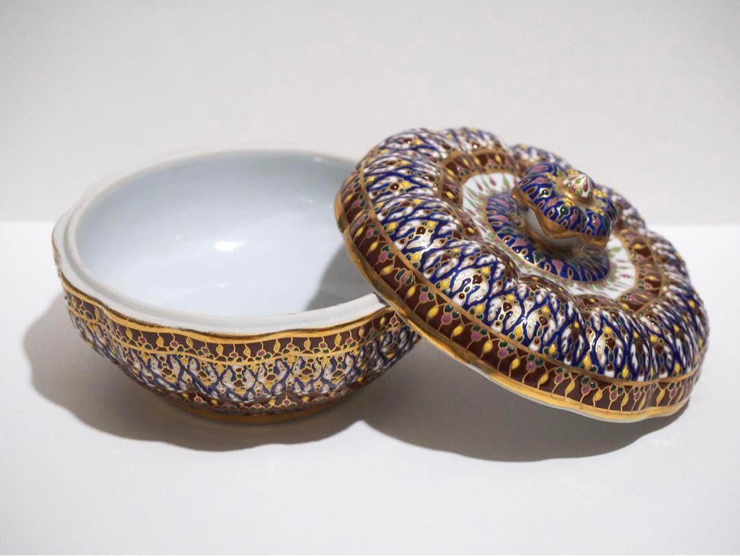 未使用　タイ土産　ハンカチ　ベンジャロン焼き 蓋物　まとめ売り