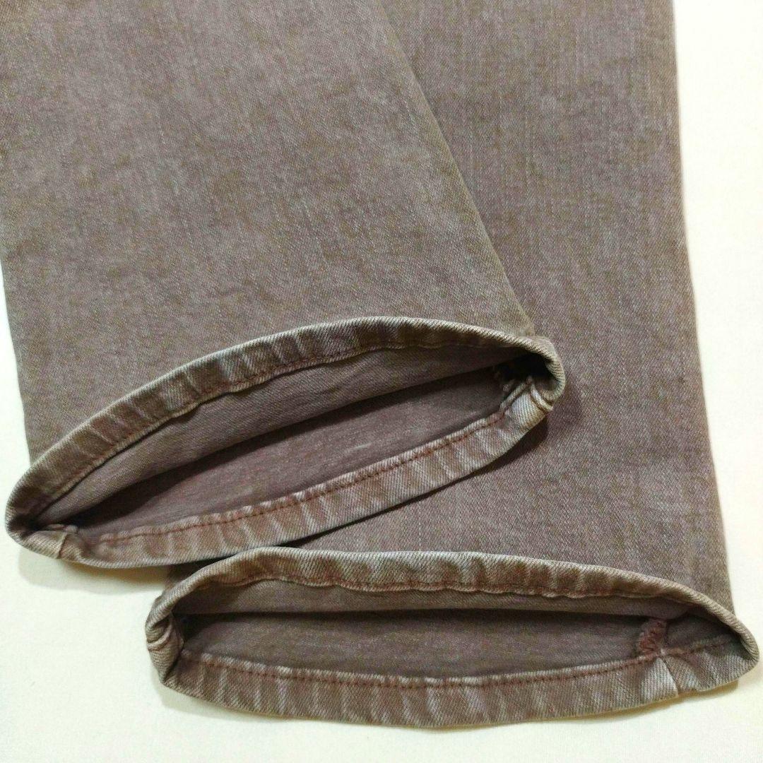 ESNTL LAB　ハードダメージフレアデニムパンツ　ビンテージ加工　茶系　30