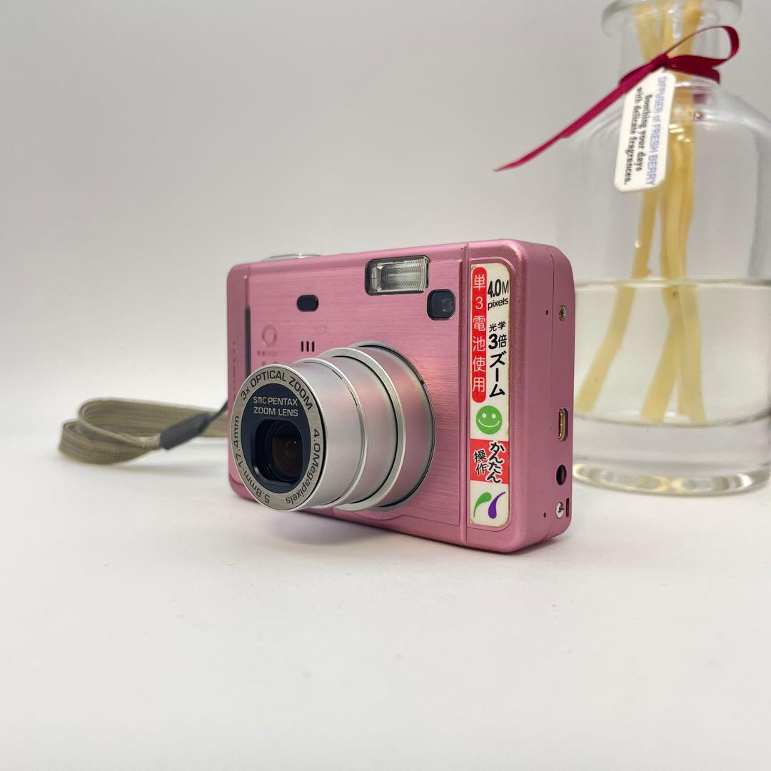 スマホ転送OK✨PENTAX Optio S40✨動作確認済 単三電池 可愛い♪