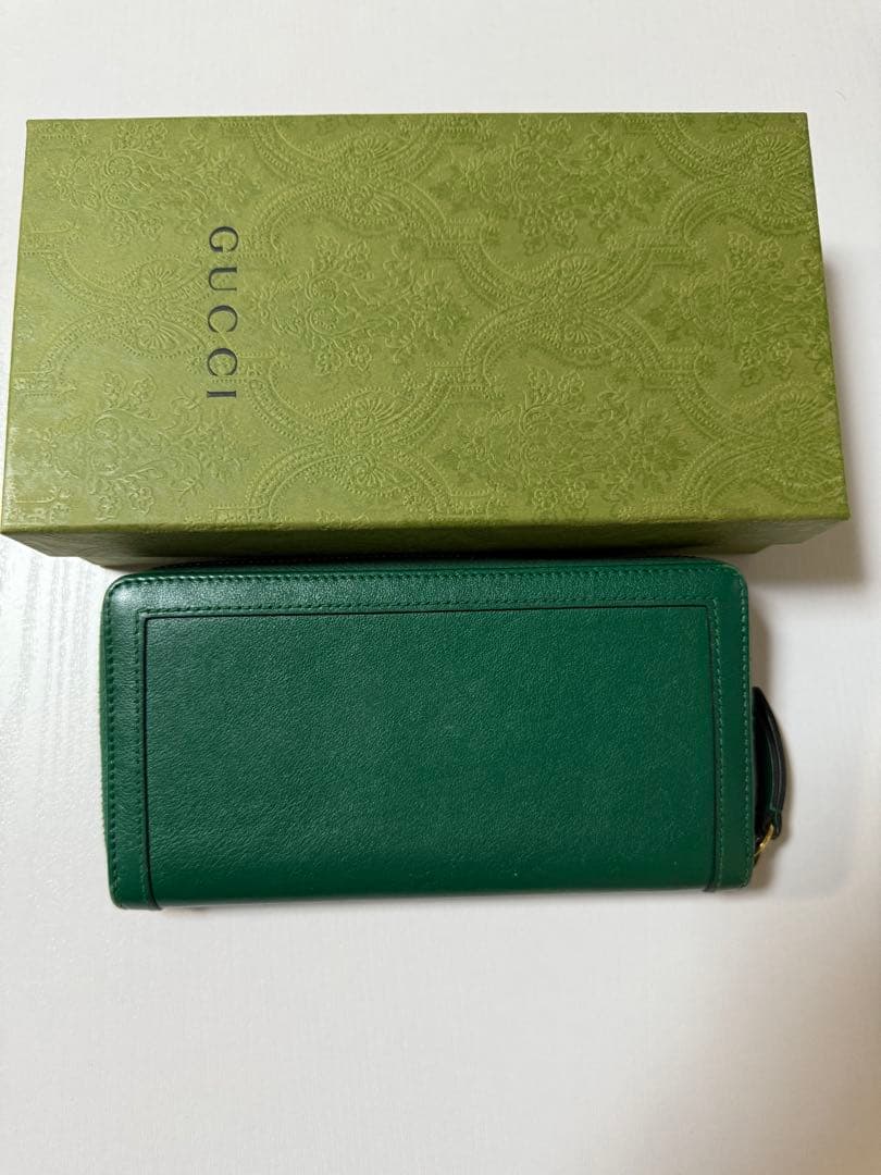 【専用】GUCCI グリーンレザー 長財布 バンブー