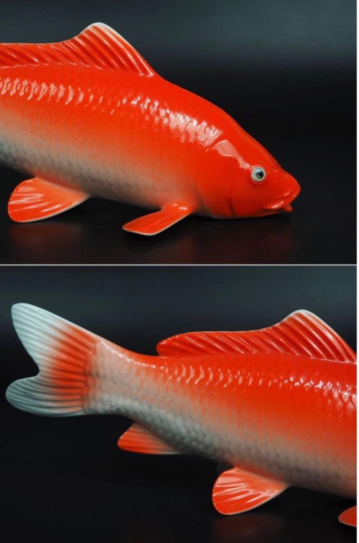 送料無料　ノリタケ　鯉置物ペア　完品無傷