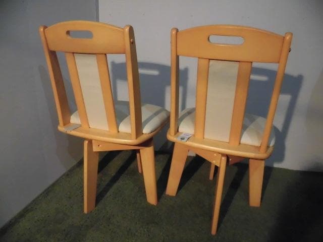 全国一律送料無料【限定品/新品】★高級回転ダイニングチェア2脚セットナチュラル