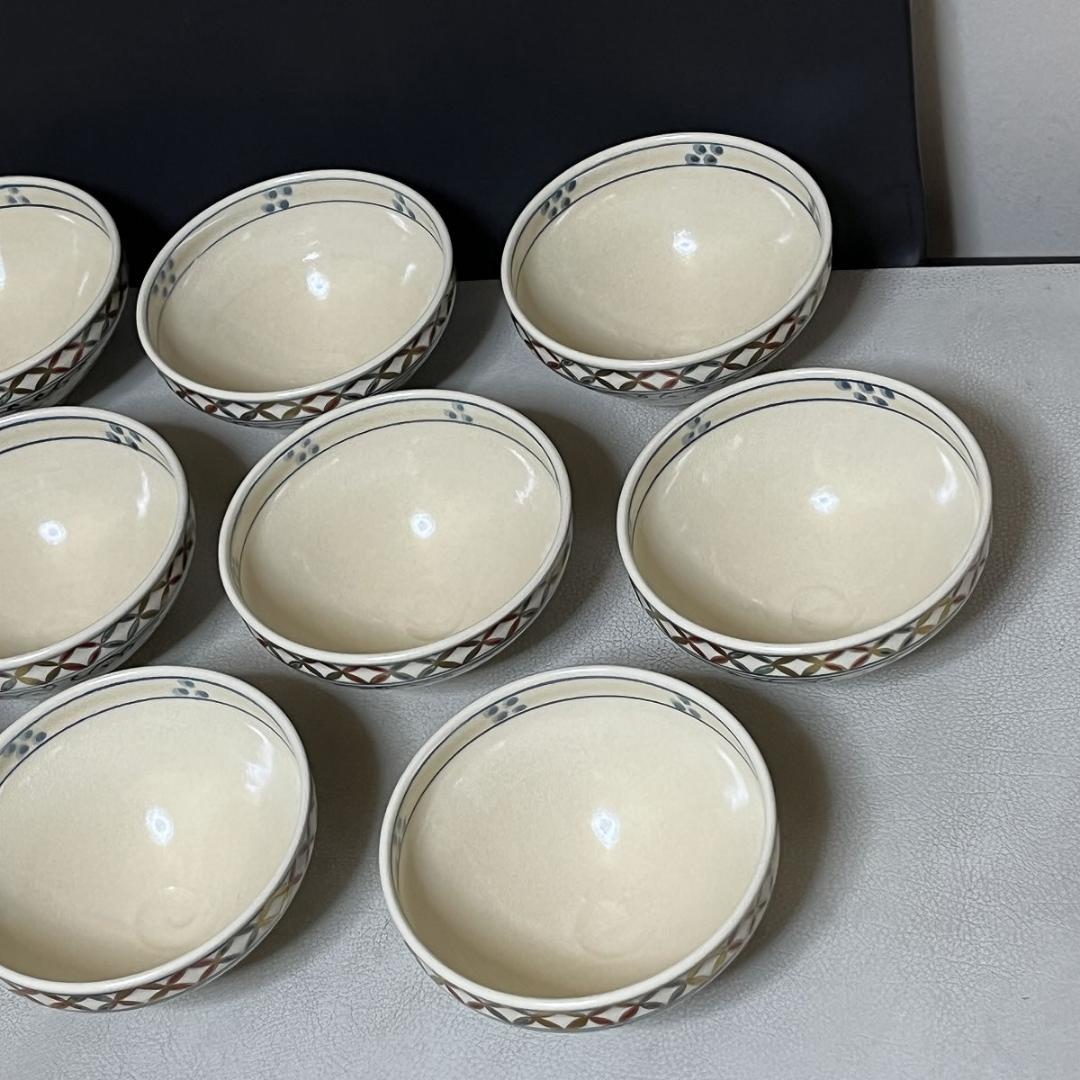 杉田祥平 数茶碗 十客 清閑寺窯 天目七宝 安南唐草画 共箱【k3648】