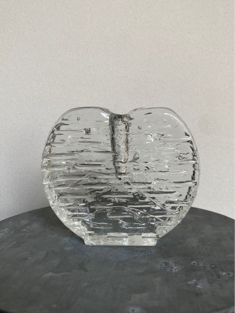 ドイツ アンティーク ビンテージ クリア ハート ♥︎ 花瓶 フラワーベース 美品