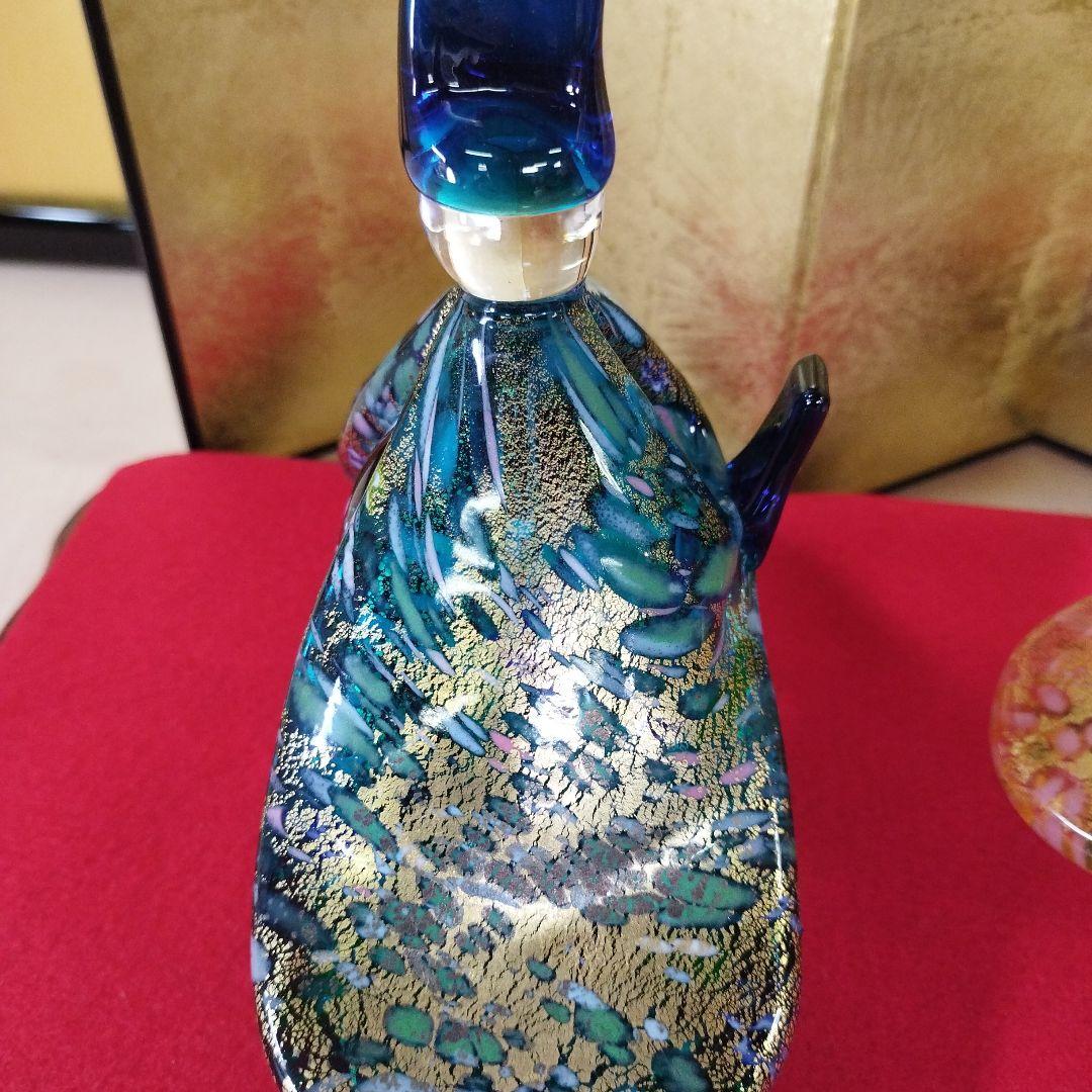 Multiglass ガラス工芸品 雛人形　原田宗春作品　炎の芸術