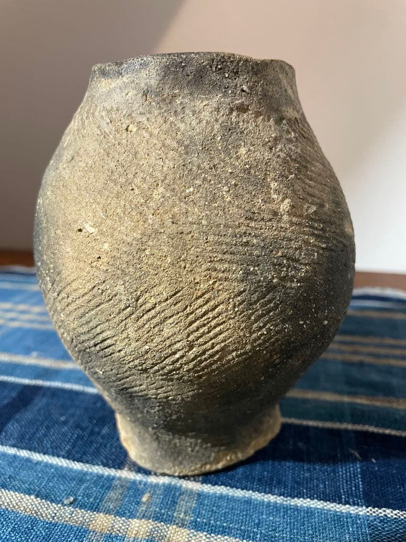 縄文　掛け花入れ　鐶付