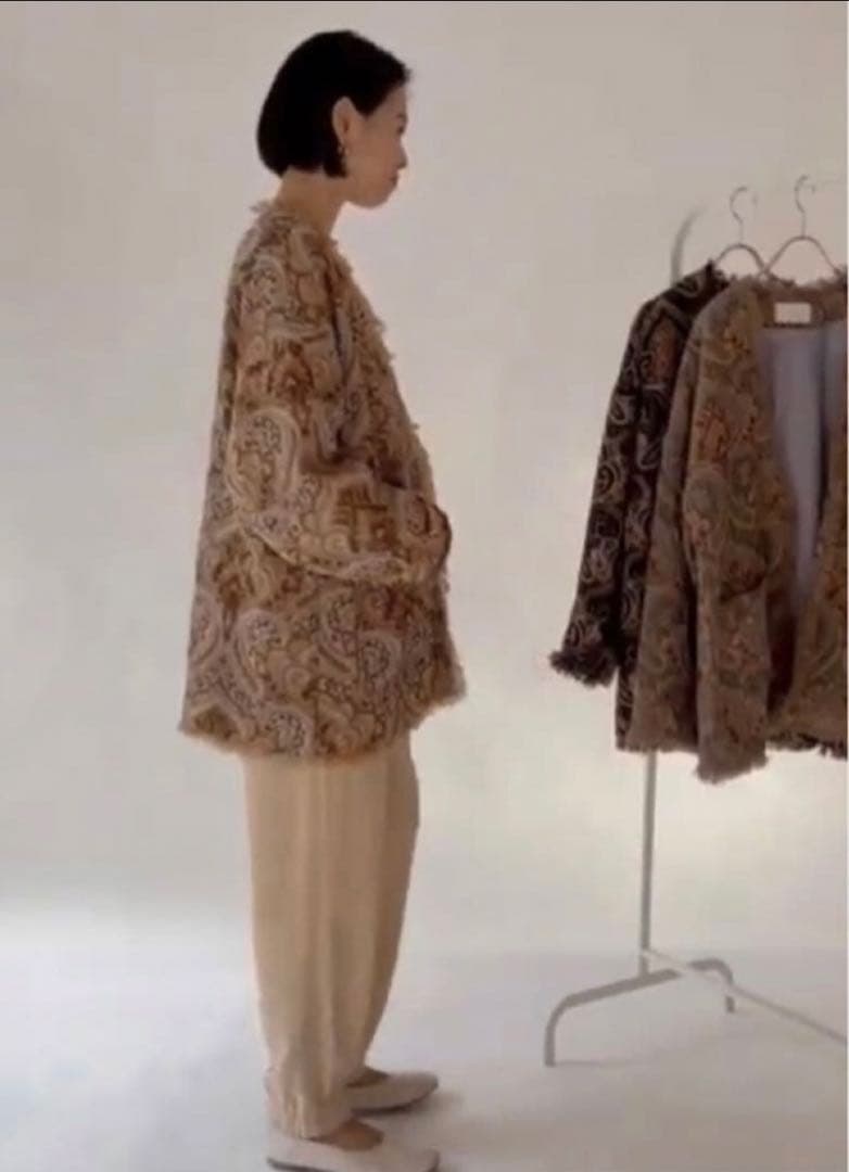 お値下げ⭐︎美品⭐︎ジャガードハーフコート　ローズバッドROSE BUD シニヨン