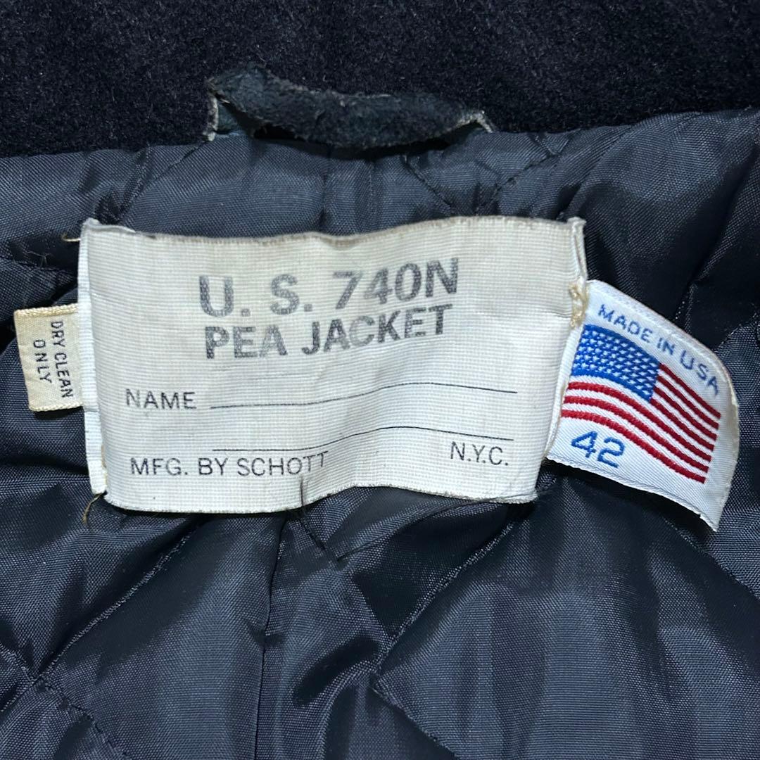 \" 42 \" SCHOTT Pコート 740N USA製 PEA JACKET