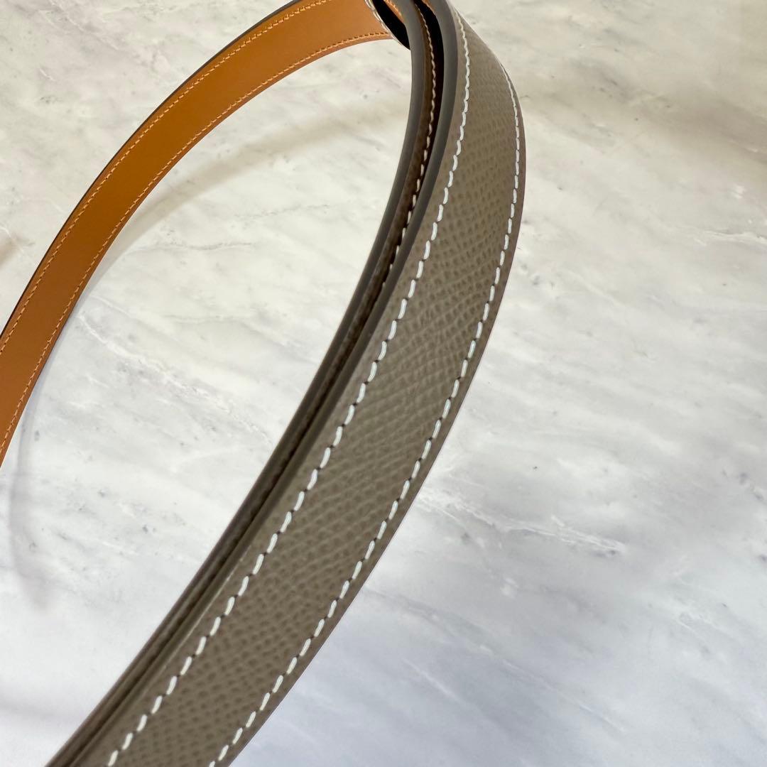 新品未使用 HERMES エルメス ケリーベルト エトゥープ PKGLD金具 W